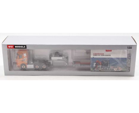 A WSI Models No. 01-3291 1/50 scale model of a Van der Vlist Twente Mercedes Benz Actros MP4 Big Space 6x2 tractor unit with 