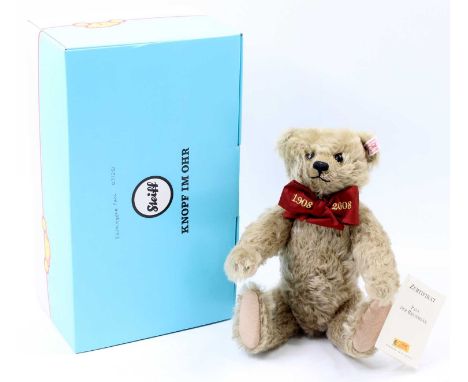 A Steiff modern issue No. 037221 Paul the Growler 1908 - 2008 Teddy Bear in its original box