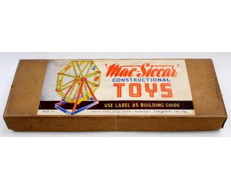 A Hunter Bros of Birmingham Mac-Siccas Constructional Toys kit to build an Amusement Park Ferris Wheel, housed in the origina