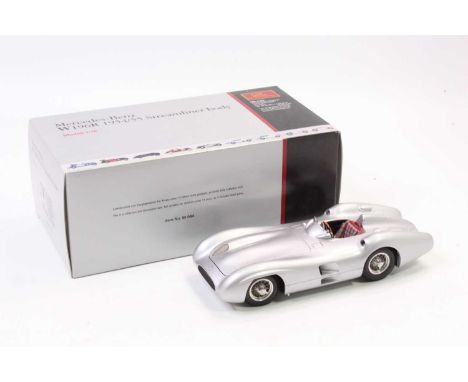 A CMC Exclusive Models 1/18 scale No. M-044 model of a Mercedes Benz W196R 1954 Streamlined Bodied racing car finished in sil