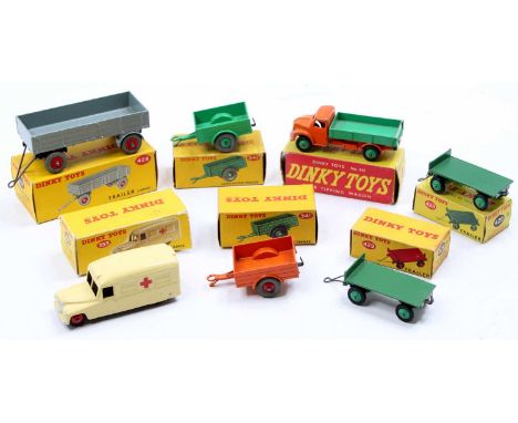 Dinky Toys boxed model group of 7 with examples including No. 253 Daimler Ambulance, No. 414 Rear Tipping Wagon, 2x No. 341 L