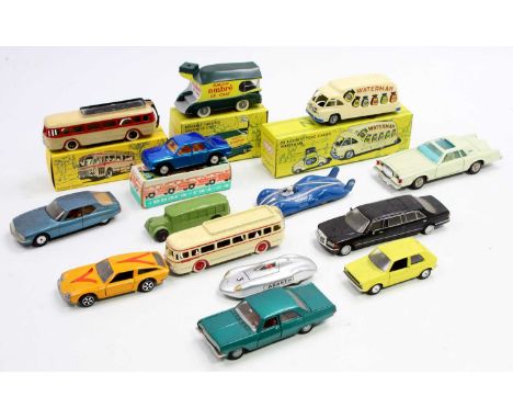 One tray containing a collection of various diecast vintage and modern release vehicles to include a Diapet No. 120 Lincoln C