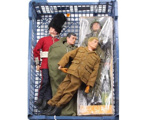 A collection of four mixed period Action Man military dolls to include Action Man Soldier, British WWI Infantryman, and vario