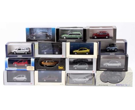 A collection of 15 boxed mixed 1/43rd scale diecast, with examples including a Minichamps Citroen CX Break, a Vitesse 1981 Fo