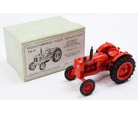 Brian Norman farm miniatures 1/32 scale white metal and resin model of a Nuffield Universal Perkins four cylinder diesel trac