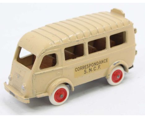 CIJ France 3/62 Renault Minibus "Correspondence SNCF" - beige body, red plastic hubs, black folding rear step, interior seati