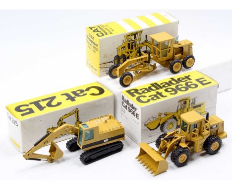 A collection of NZG 1/50 scale Caterpillar earth moving and construction diecast vehicles to include an NZG 1/50 Caterpillar 