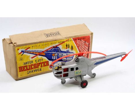 A Tudor Rose boxed plastic model of an Intercity helicopter, finished in silver with red rotary blades, in its original card 