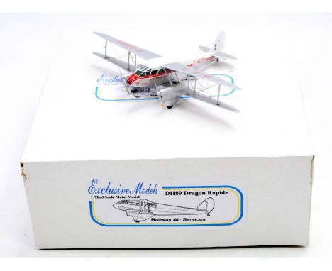 An Exclusive Models 1/72nd scale DH-89 Dragon Rapide finished in white, silver &amp; red, with 'British European Airways' and