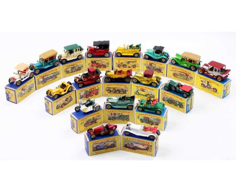 One box containing 18 various Matchbox models of yesteryear vintage diecast, all housed in original pictorial card boxes, to 