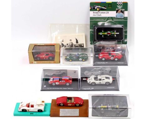 A small collection of mixed 1/43rd scale racing cars, with examples including a Spark No. S2210 Lotus Type 30 as driven by Ji