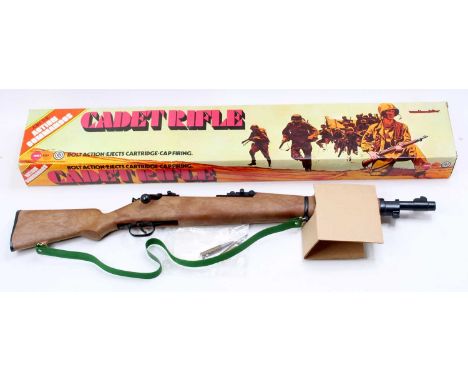 A Marx Toys No. 583 bolt action cadet rifle, comprising of brown stock with plastic components and bolt action cap firing mec