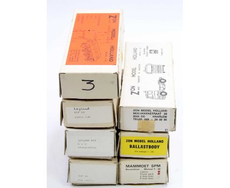 One box containing a quantity of various Zon Models and similar 1/50 scale white metal kits to include a Zon Models of Hollan