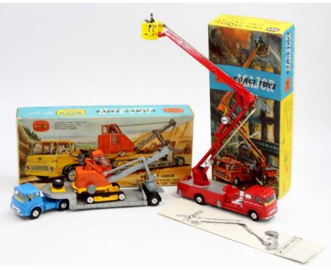 A Corgi Toys boxed commercial and emergency services group to include a gift set 27 machinery carrier and Priestmans cub shov