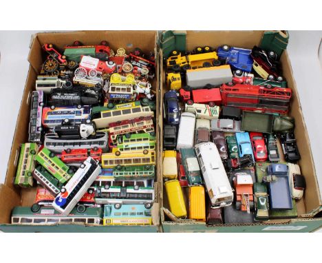 Two trays containing a collection of mixed loose diecast to include Old Cars of Italy, Osh Kosh, Vanguards and similar, speci