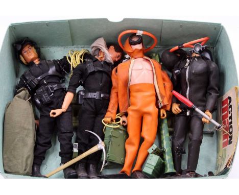 Collection of 4 various Palitoy Action Man figures to include Deep Ses Diver and others A/F
