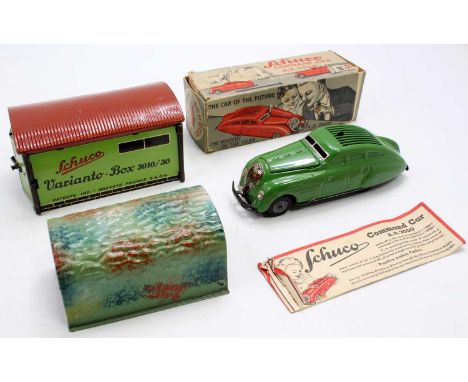 A collection of Schuco boxed and loose vehicles and accessories to include a Schuco AD2000 Kommando Anno tinplate and clockwo