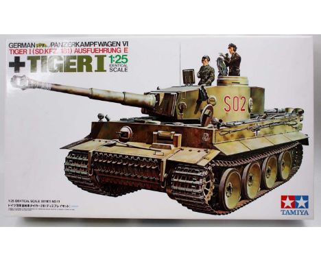 Tamiya 1/25th scale German Tiger 1 Tank, as issued and with a very clean box