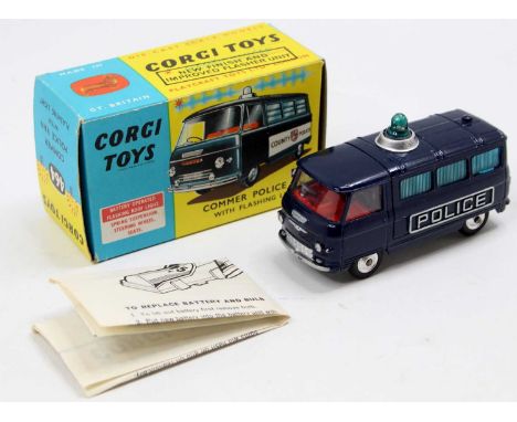 Corgi Toys No. 464 Commer Police Van with blue body and " Police" side panels, fitted with spun hubs and in mint condition, c