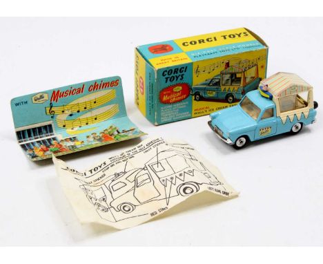 Corgi Toys No. 474 Musical Walls ice cream van, Ford Thames in light blue and cream, musical feature - partially working, wit