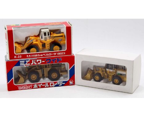 One tray containing three various boxed Diapet and Shinsei mixed scale earth moving and construction vehicles to include a Sh