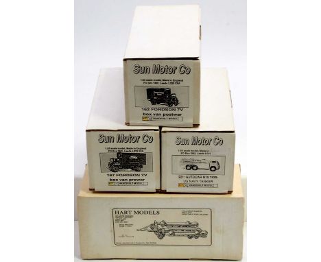 A collection of Heart Models and Sun Motor Company 1/50 and 1/48 scale, all housed in original packaging, unchecked for compl