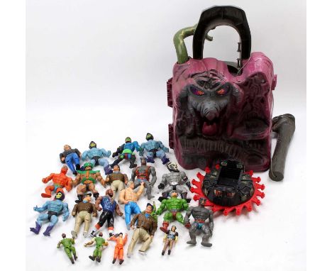 Collection of He Man Hasbro vintage action figures and play sets, to include Skeletor