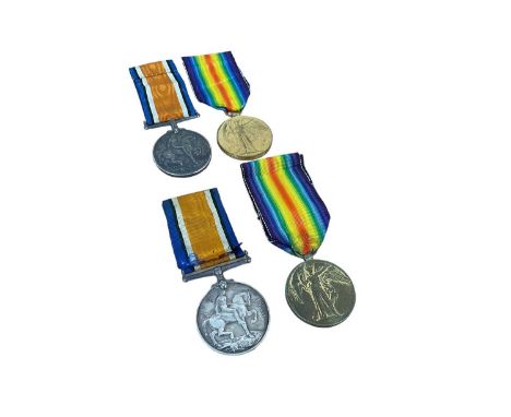 First World War pair comprising War and Victory medals named to 39094 PTE. S. T. Litherland. Leic. R. and another pair named 