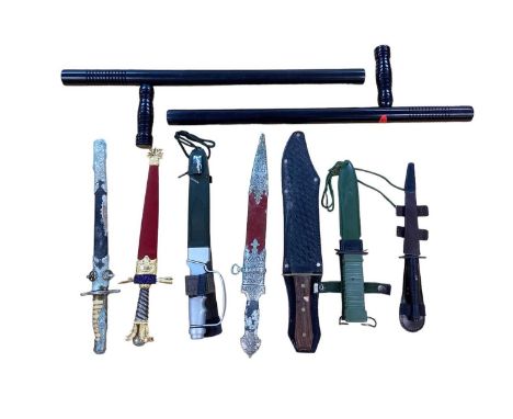Lot hunting and other knives and sundry weapons