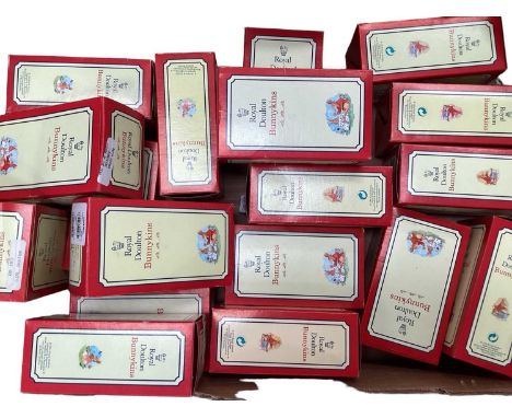 Eighteen Royal Doulton Bunnykins figures - Boy Skater, Girl Skater, Billie &amp; Buntie, Bride, Sundial, Be Prepared, Seaside