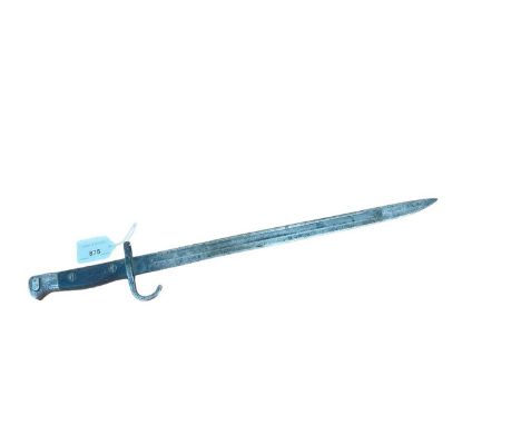 Scarce First World War 1907 pattern bayonet with hooked quillion, fullered steel blade stamped Wilkinson, lacking scabbard.Th