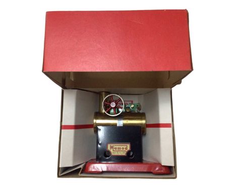 Mamod Minor 1 stationary steam engine and miniature polishing machine, both boxed, plus Jetex motor outfit, model plane engin
