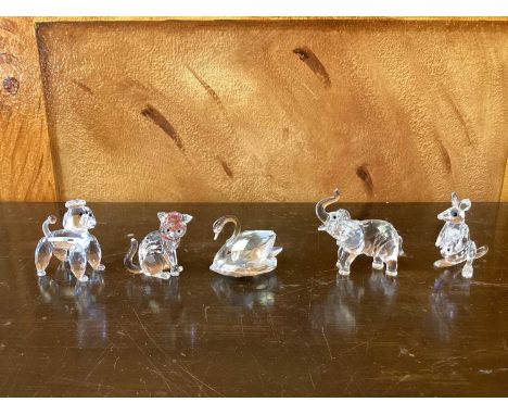 Small group of Swarovski crystal including clown, elephant, goat, cat, dog etcTwo birds have come off their perches. All eyes