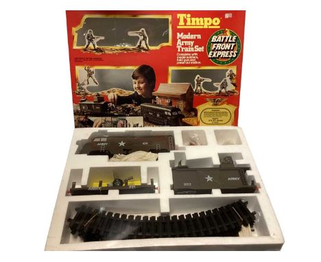 Timpo Modern Army Train Set, No.245 &amp; Comando Raid Modern Army, No.313, both boxed, plus Soldier and Heroes in Action mil