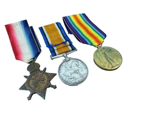 First World War 1914 - 15 Star trio comprising 1914 - 15 Star, War and Victory medals named to S - 5579 PTE. A. Mc Naughton R