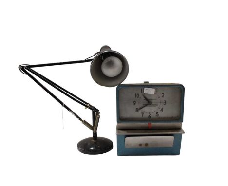Vintage anglepoise lamp together with a Simplex Clocking in machine (2)