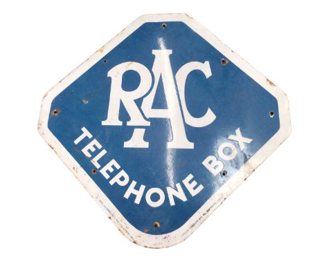 Vintage RAC Telephone Box enamel sign56 x 57cm