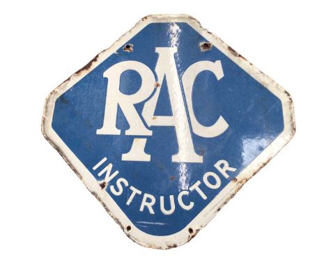 Vintage RAC Instructor enamel sign48.5 x 50cm