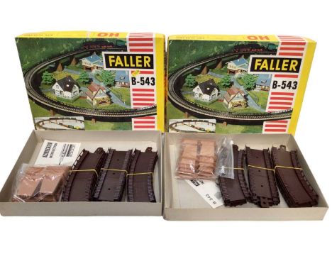 Two Faller HO gauge raised level track mounts, platform and Peco line side and Hornby scenic accessories, plus SuperQuick mod