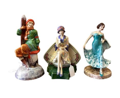 Three Peggy Davies Kevin Francis limited edition figures - Charlotte Rhead, Aspen Girl no.139 of 200 and Peggy no.172 of 500A