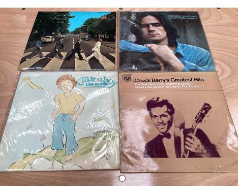 Two boxes of LP records (approx 100) including Rolling Stones, Neil Young, Curved Air, John Mayall, Rainbow, The Who, Michael