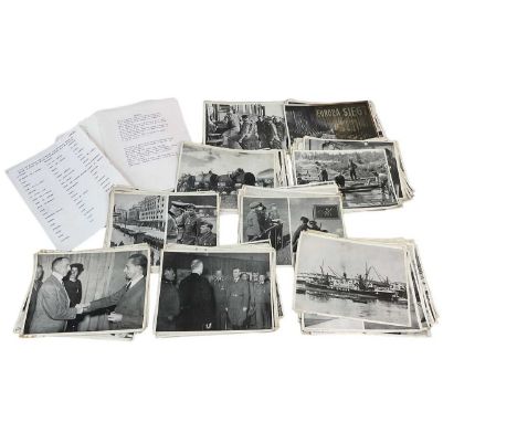Large collection of Second World War Nazi German press photographs (approximately 194) together with a typed hand written acc