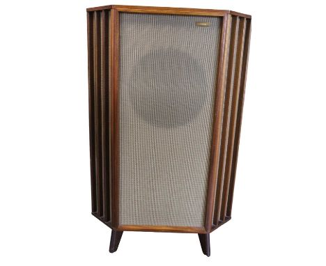 Rare Tannoy corner speaker, in teak case, 99cm high