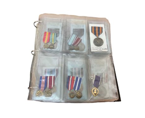 Large collection of American First World War, Second World War and later campaign medals, housed in an album (approximately 5