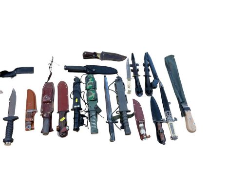 Collection of fighting knives, hunting knives and bayonets (4 boxes)