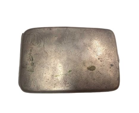 1930s Chinese silver cigarette case with unusual engraved list of 27 British merchant and naval vessels to the inside and mar