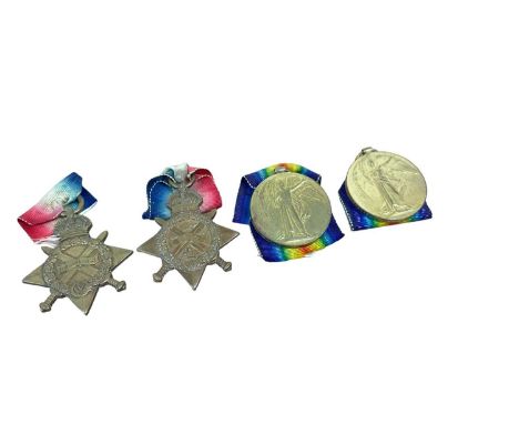 First World War 1914 'Mons Star' named to 396093 SAPR: D. Mc Glone. R.E., 1914 - 15 Star named to 19146 PTE. C. Wells. North'