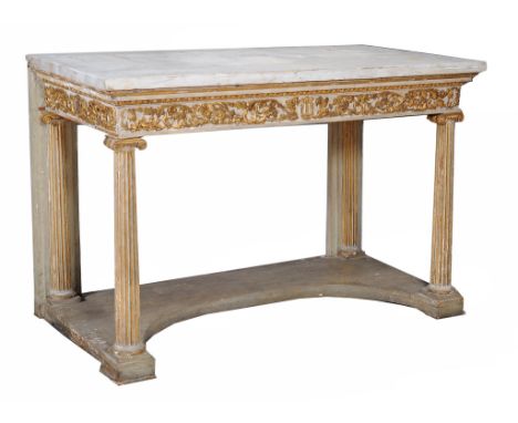 A Regency cream painted and parcel gilt console table , circa 1815  A  Regency  cream painted and parcel gilt console table ,