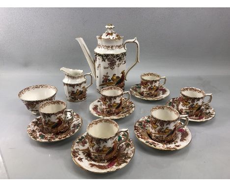 Royal Crown Derby Olde Avesbury pattern coffee set to include six cups and saucers, Coffee Pot, milk &amp; sugar 