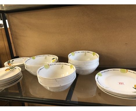 Large collection of modern dinnerware by Queens for the Royal Horticulture Society "Fruits du Soleil" includes bowls, plates,